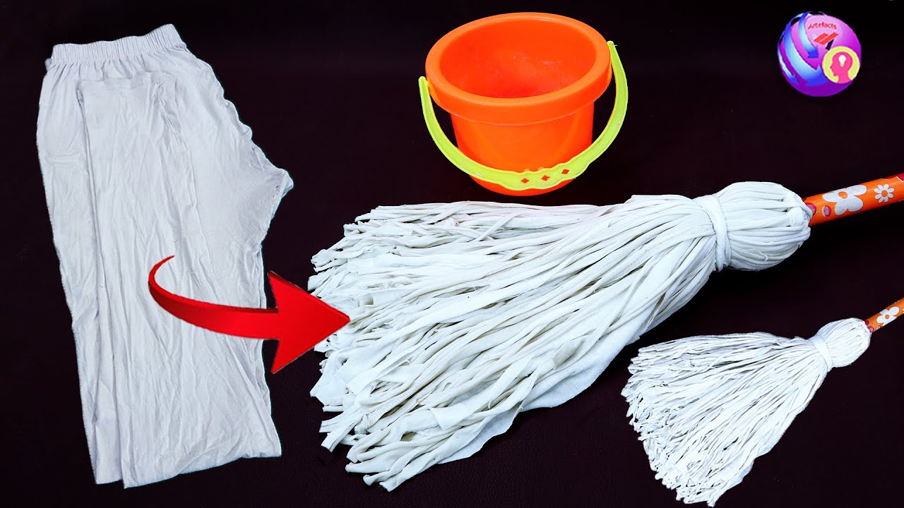 No Cost Diy How to Make Floor Cleaningmop / Old Tshirt Homemade Mop YouTube