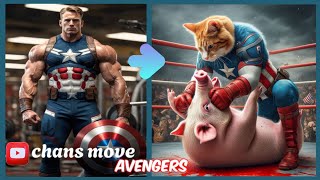 Avengers as cat vs pig 💥 AII Characters Marvel & Dc #avengers #marvel #spiderman