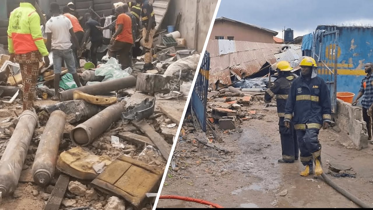 BREAKING: Gas explosion kills five in Ladipo, Lagos - YouTube