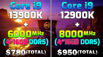 i9 13900K + 6000MHz DDR5 vs I9 12900K + 8000MHz DDR5 | PC Gameplay Tested
