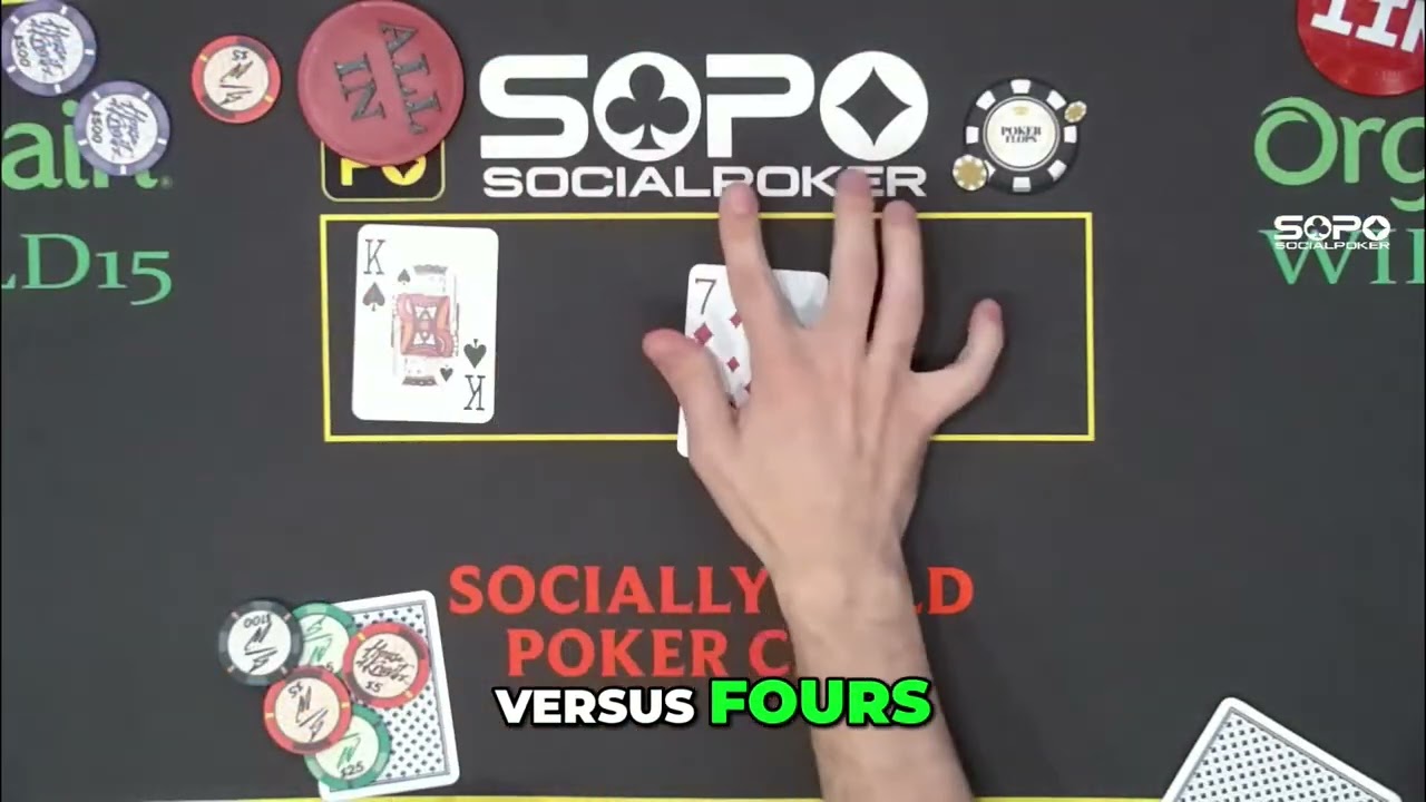 Ace-King vs Fours: All In Poker Showdown! 