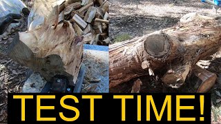 Can a Kinetic Wood-splitter Split this Log?