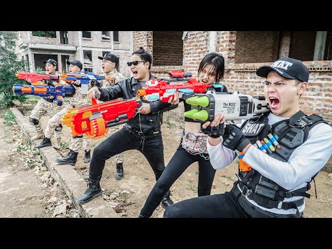 LTT Game Nerf War : Couple Warriors SEAL X Nerf Guns Fight Crime Mr Zero Crazy Gang Competition