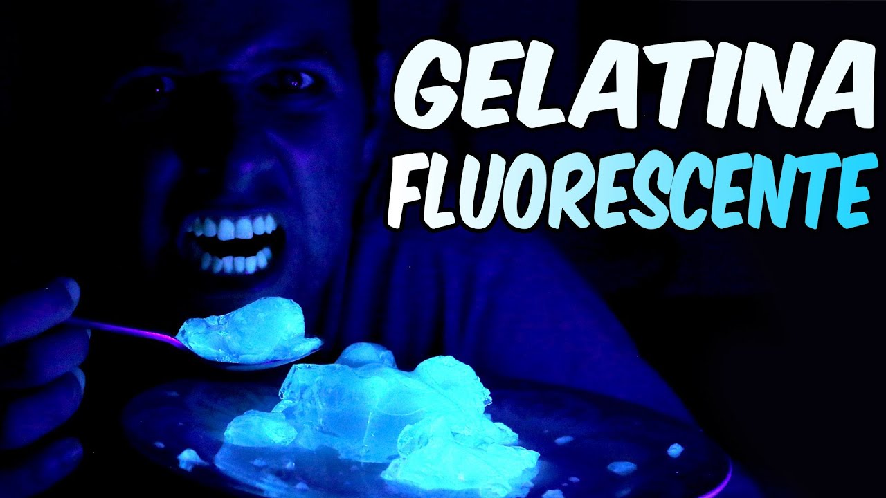 Gelatina fluorescente comestível (EXPERIÊNCIA de FÍSICA e receita) adivinhação dificil