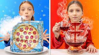 hot vs cold princess challenge fire ice magic