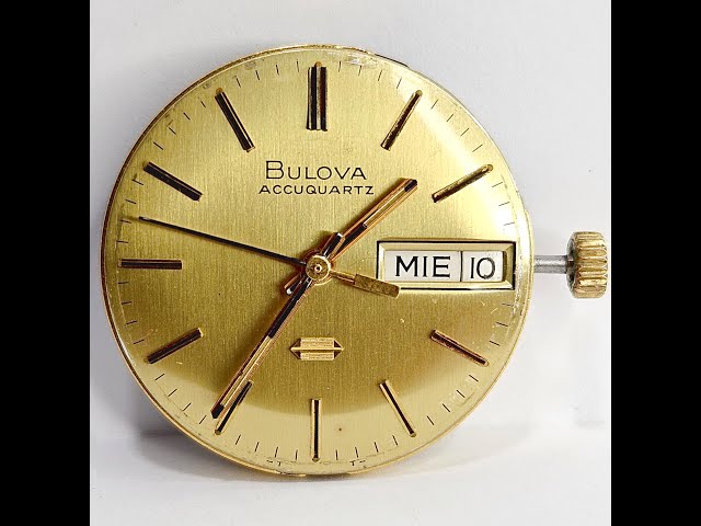 R404 Maquinaria de reloj Bulova Accuquartz Calibre 2242 U.S.A Esfera Agujas Tija Corona Calendario