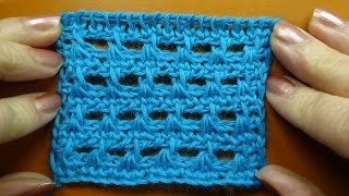картинка: Tunisian crochet pattern Ажурный узор Тунисское вязание  29