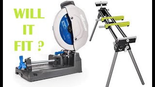 Will The Evolution S380CPS Metal Chop Saw Fit A Ryobi Miter Saw Stand?