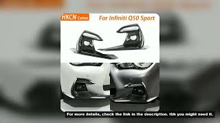 For Infiniti Q50 Sport 2018-2020 Accessories Real Carbon Fiber Front Bumper Fog Light Air Intake Cov
