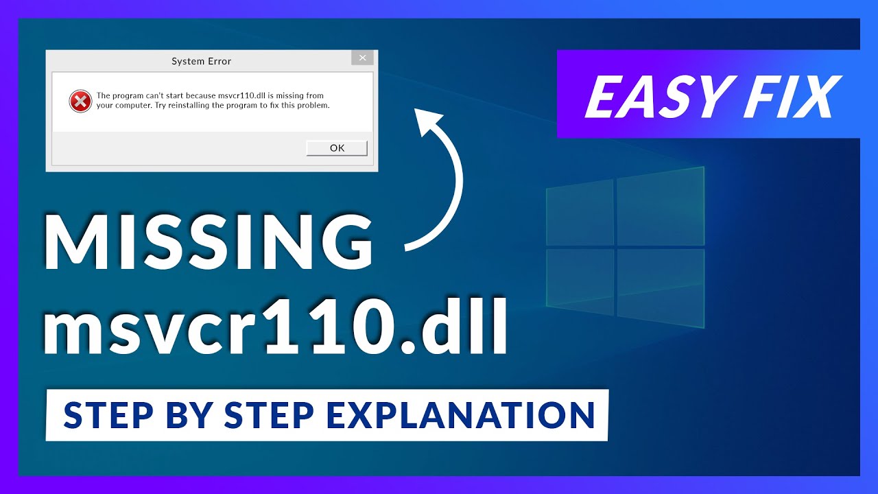 Msvcr110.Dll Missing Error | How To Fix | 2 Fixes | 2021