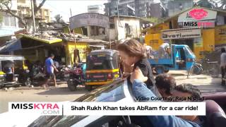 Watch: Shah Rukh Khan takes AbRam for a car ride!