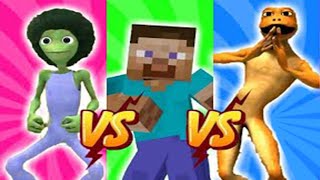 Alien FiFA vs Patila vs Minecraft - El Chombo, Funny Alien, Color Dance Challenge, Green Alien