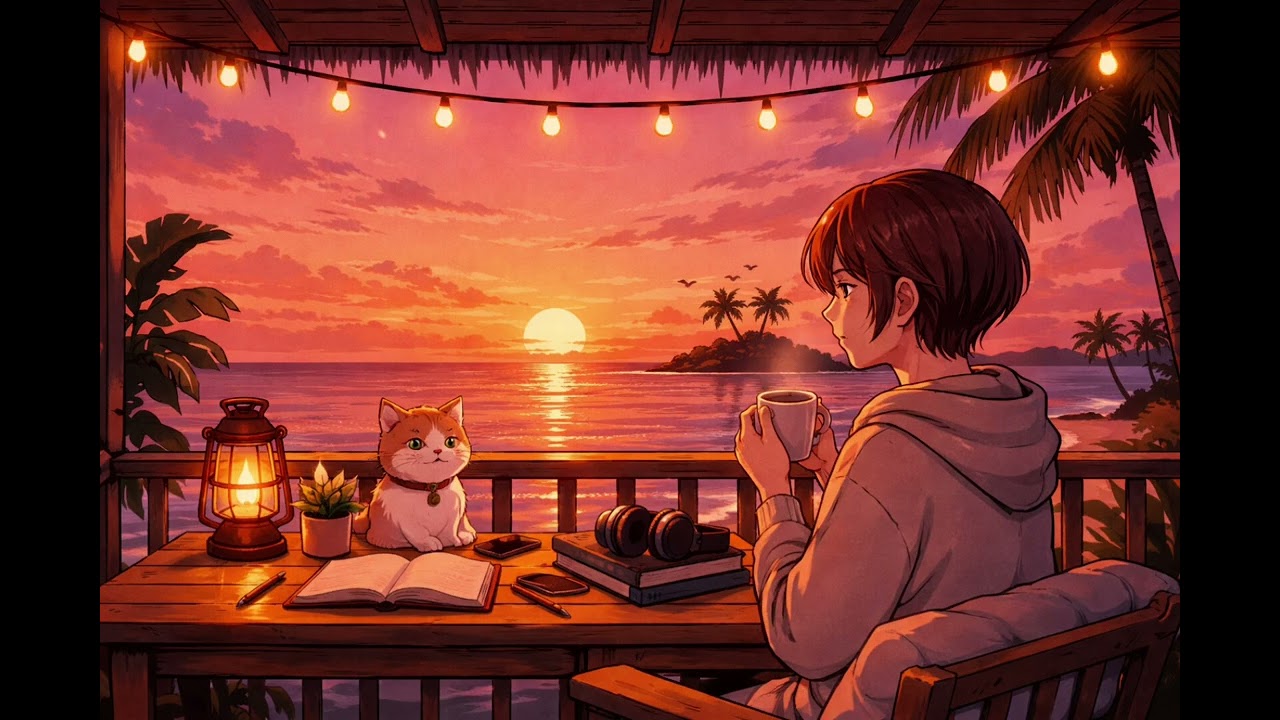 Sunset Island Lofi 🌅 Tropical Beats to Relax, Study & Unwind