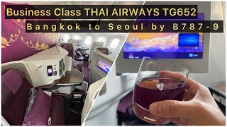 Business Class THAI AIRWAYS TG652 Bangkok to Seoul Incheon B787 Flight Review