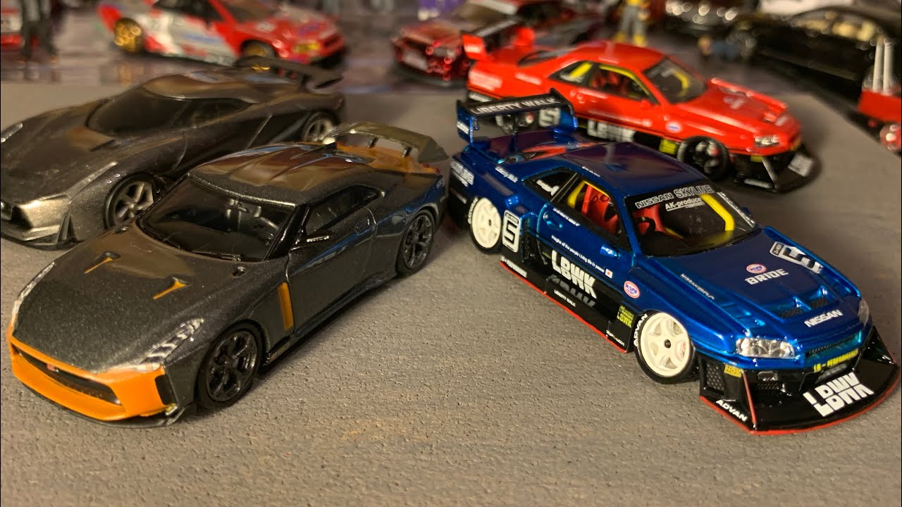 1/64 イタルデザインR35、LBスーパーシルエットR34 GT-R タイム