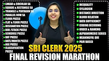 SBI CLERK 2025 Complete Reasoning Final Revision | Marathon SBI CLERK Prelims 2025  | Smriti Sethi