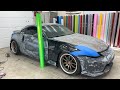 Nissan 350z with no paint wrap guide  hardest body kit parts in real time