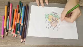 Chia sẻ cách tô màu cho bức tranh hình ảnh một chú ốc sên đang bò giữa vườn hoa