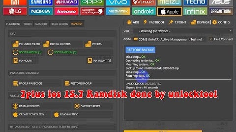 7plus iOS 15.7 Ramdisk Ok by unlocktool