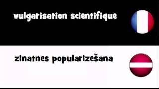 VOCABULAIRE EN 20 LANGUES = vulgarisation scientifique