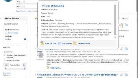 Basic Search Features in Index to Legal Periodicals