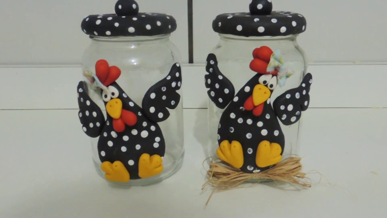 Pote de biscuit galinha/ iniciante/ diy / reciclagem /lixo ao luxo