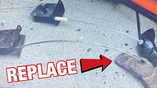 Dodge Ram spare tire winch / hoist replacement DIY It's very rusty ! Spare Tire Winch Repair On 97 Dodge Ram Pickup