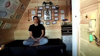 Пример медитации трёх видов, февраль 2022 года (30 минут - на стене часы песочные по 15 минут)