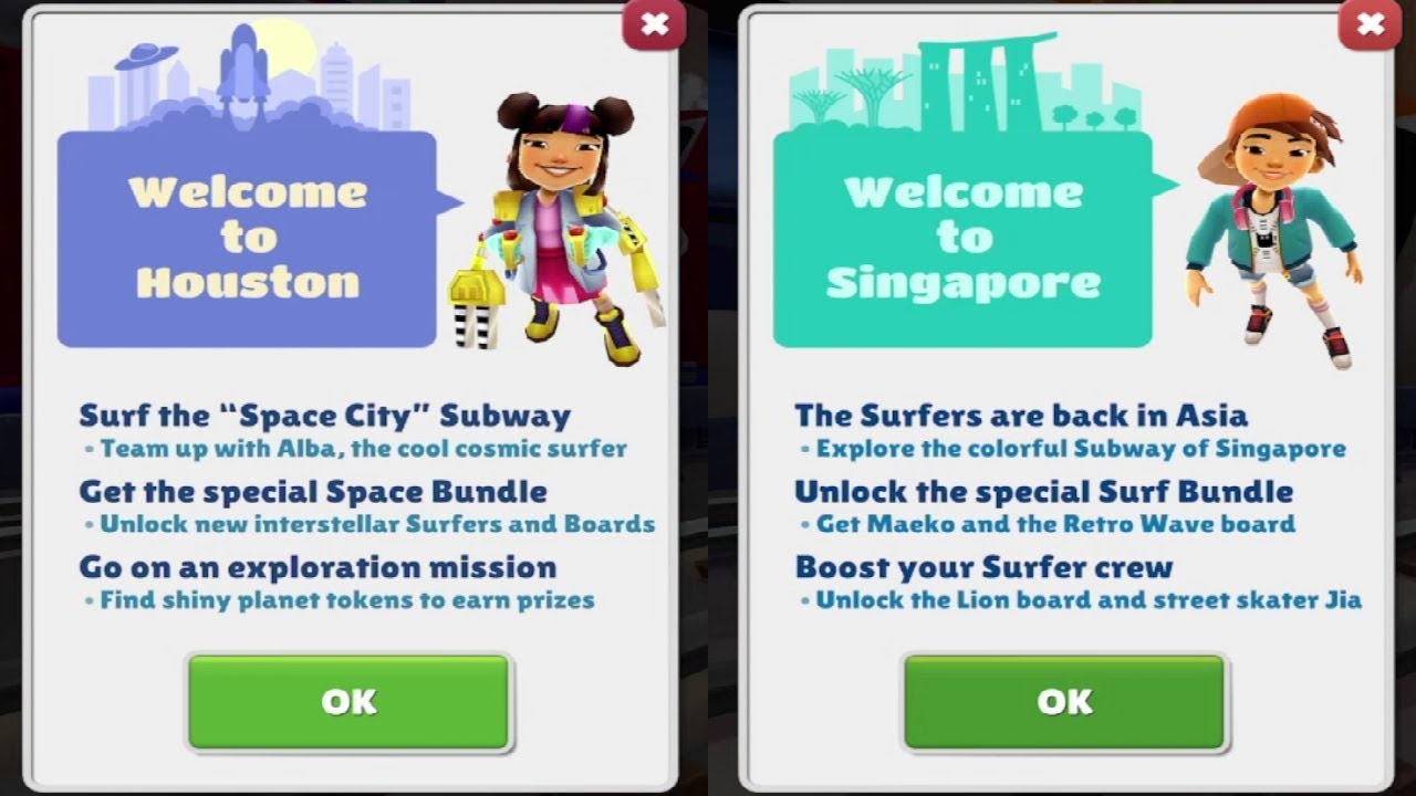 Subway Surfers: Houston VS Singapore Gameplay