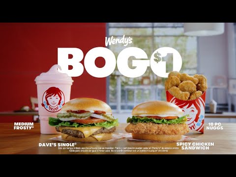 Disfruta el BOGO por $1 - 
8,286 views  Aug 24, 2023
Espera, ¿alguien dijo que en Wendy’s si compras uno te llevas otro por solo un dólar en Wendy’s? ¡Sí, así es! Duplica todos tus favor