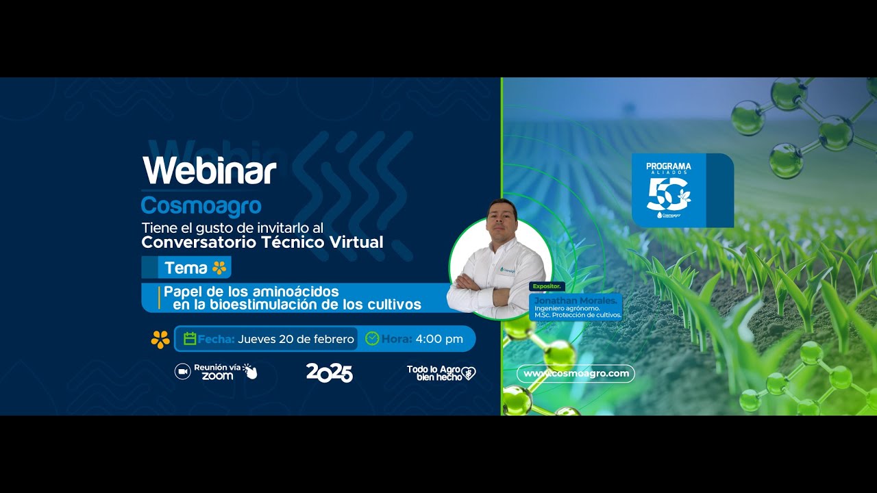 WEBINAR - PAPEL DE LOS AMINOÁCIDOS EN LA BIOESTIMULACIÓN DE LOS CULTIVOS