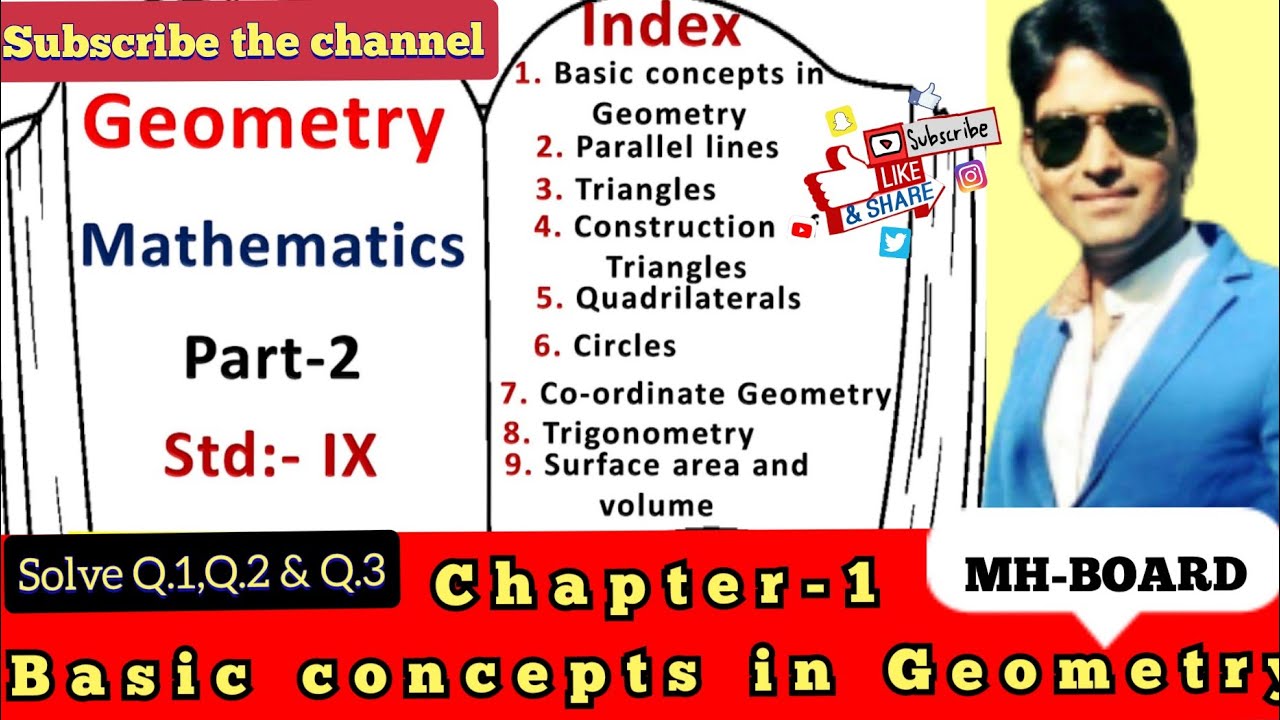 Class 9 Geometry MH BOARD Basic concepts in Geometry practice set-1.1 ...