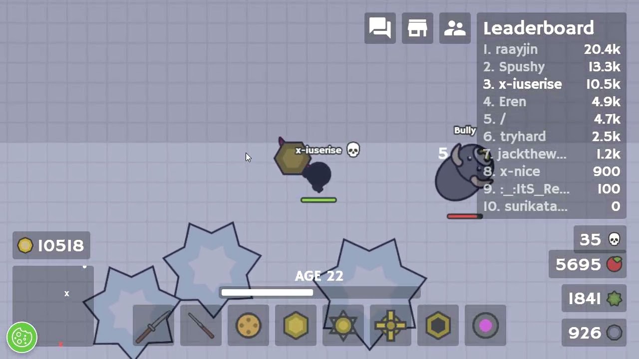Moomoo.io 1 Tick spike totaritoal instant kill hackers (For legit player)