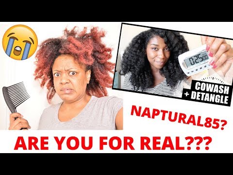 I TRIED A @Naptural85 TUTORIAL ON TANGLED HAIR! | 25 MINUTE COWASH AND DETANGLE | THE CURLY CLOSET