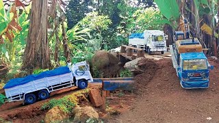 SUPIR TAMBANG RC TRUK HINO 500 MUATAN PUPUK SUBSIDI MINIATUR TRUK OLENG MUAT EXCAVATOR NO GULING