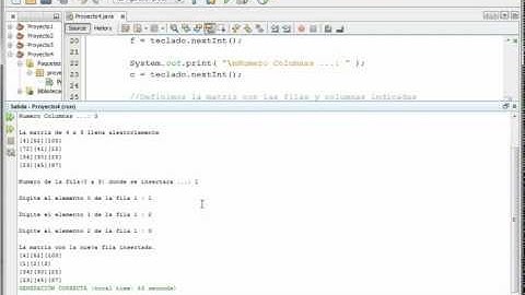 Matrices Métodos Insertar y Borrar Fila