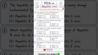 ✅ Hepatitis Virus MCQ Practice Set |  DMLT &amp; Paramedical Preparation #dmlt #labtechnician #shorts