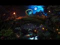 Enchanted elven forest ambience  fall asleep in a calm magical night  nature night  water sounds
