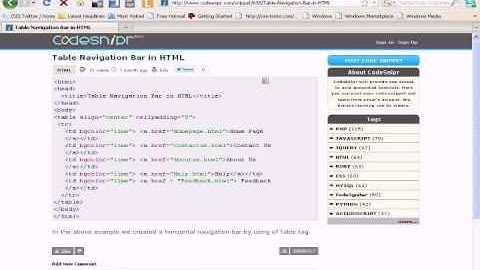 Html Tutorial: Nesting table