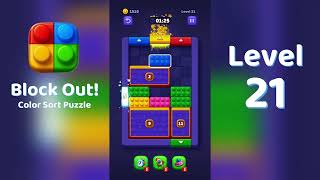 Block Out Level 21 Walkthrough 🧩 | All Levels Solution | Mini Boss