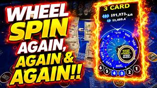 3 CARD POKER in LAS VEGAS! WHEEL IS ON FIRE!!! 🔥🔥 BLIND SESSION! IRL