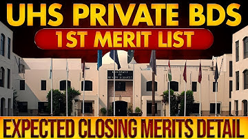 UHS 1st Merit List of Private Dental Colleges of Punjab :: BDS Closing & Expected Merits 2024-25