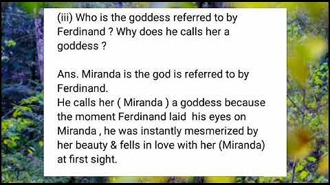 The Tempest : Act 1 Scene 2 , workbook Answers - part 9 (Extract 15)