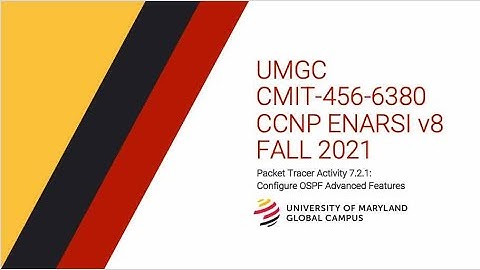 UMGC - Fall 2021 CMIT-456 CCNP ENARSI v8 Packet Tracer Tutorial 7.2.1: Configure OSPF Advanced Feat.
