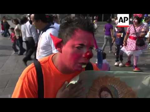 Clowns make pilgrimage to mexican basilica