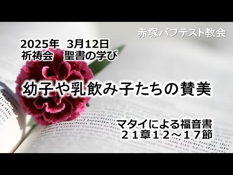 幼子や乳飲み子たちの賛美　マタイによる福音書21章12～17節 2025/03/12 WED. 赤塚教会祈祷会 聖書の学び