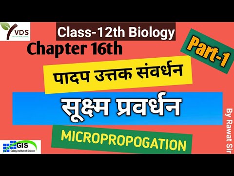 12th BIOLOGY Chapter 16 | Part 1 | PLANT TISSUE CULTURE | पादप उत्तक संवर्धन | सूक्ष्म प्रवर्धन |