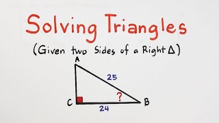 Solving Right Triangles - Finding the Angle Given the Two Sides of the Triangle