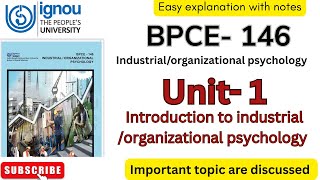 BPCE- 146 Unit- 1 Introduction to industrial/organizational psychology #bpce146 #ignoubooks #exam