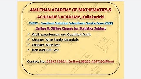 TNPSC - CSSE 22 - STATISTICS ONLINE& OFFLINE CLASS - SAMPLE MATERIALS AVAILABLE IN VIDEO DESCRIPTION